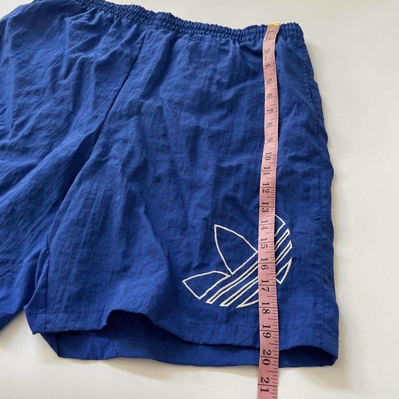Vintage Adidas Swim Trunks Y2K Trefoil Logo Lined Board Shorts Blue 3 Stripe 90s - Picture 4 of 11